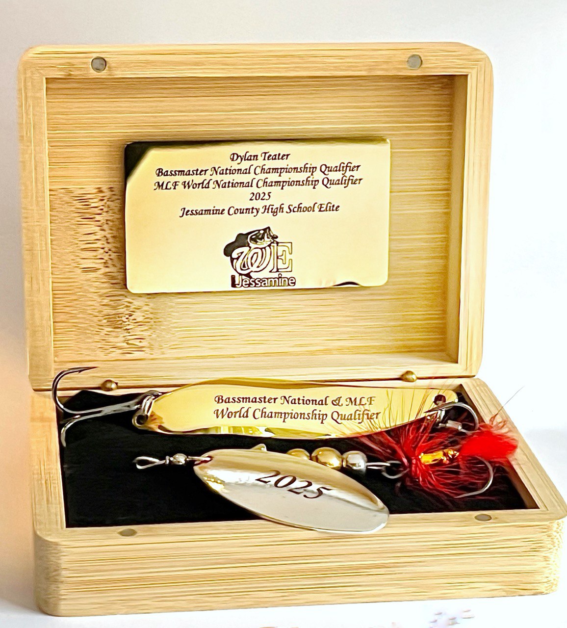 Custom Fishing gift Pike Bass Lure Set Wooden box gift for Dad, Wedding Gift