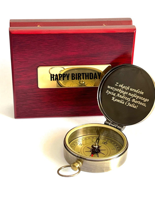 Personalized Compass gift Wooden box