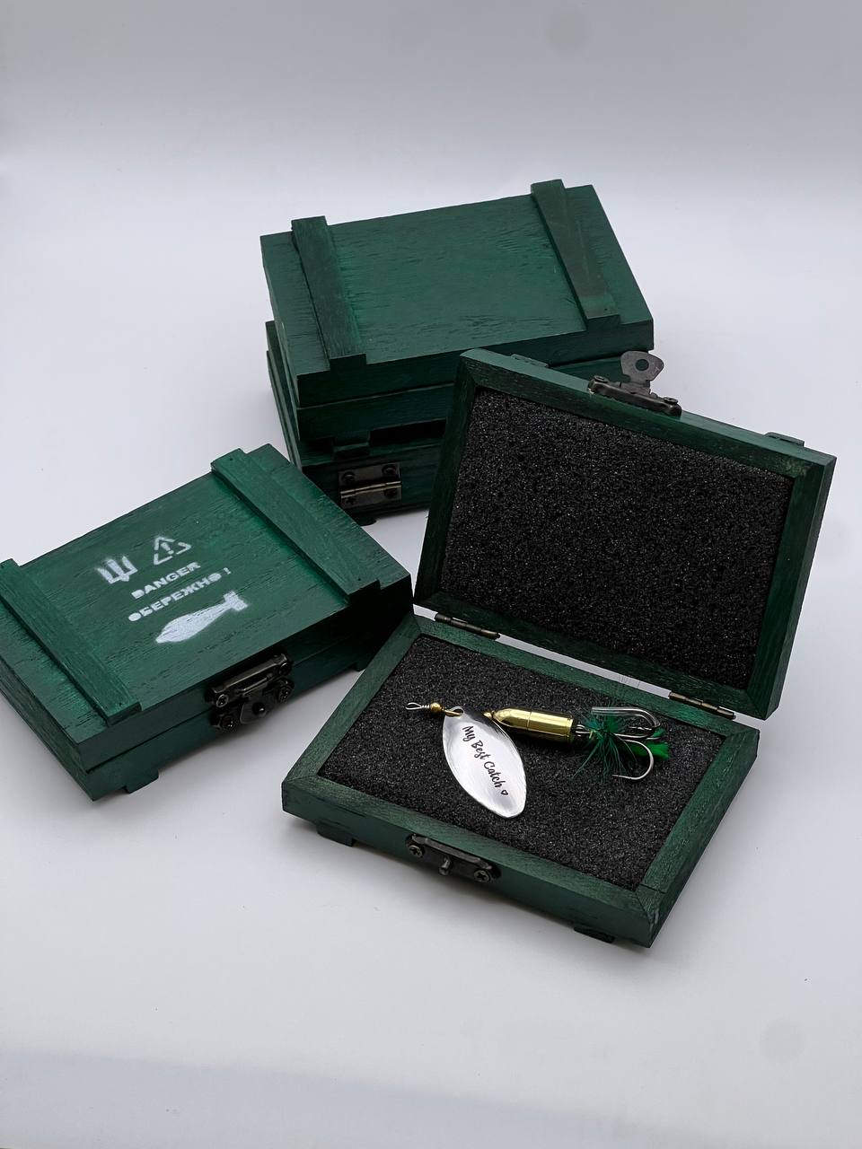 Custom Fishing Spinner Bait 12gr Bullet Military box AFU