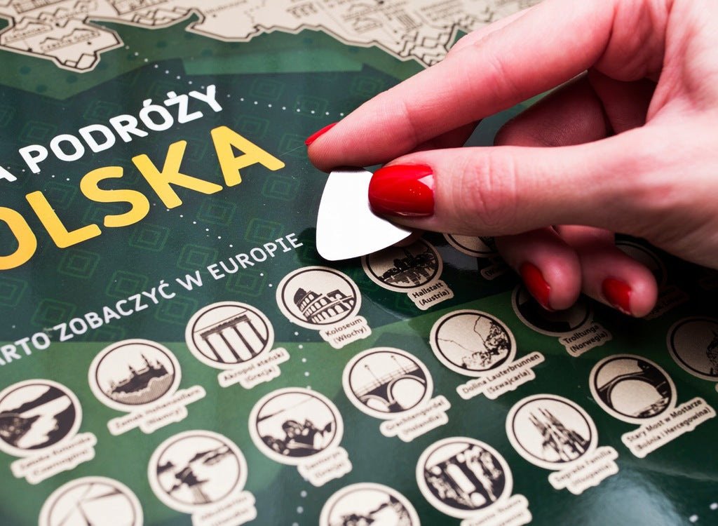 Mapa Polski POLSKA+EUROPA Mapa ZDRAPKA 60x40 Mapa podróży