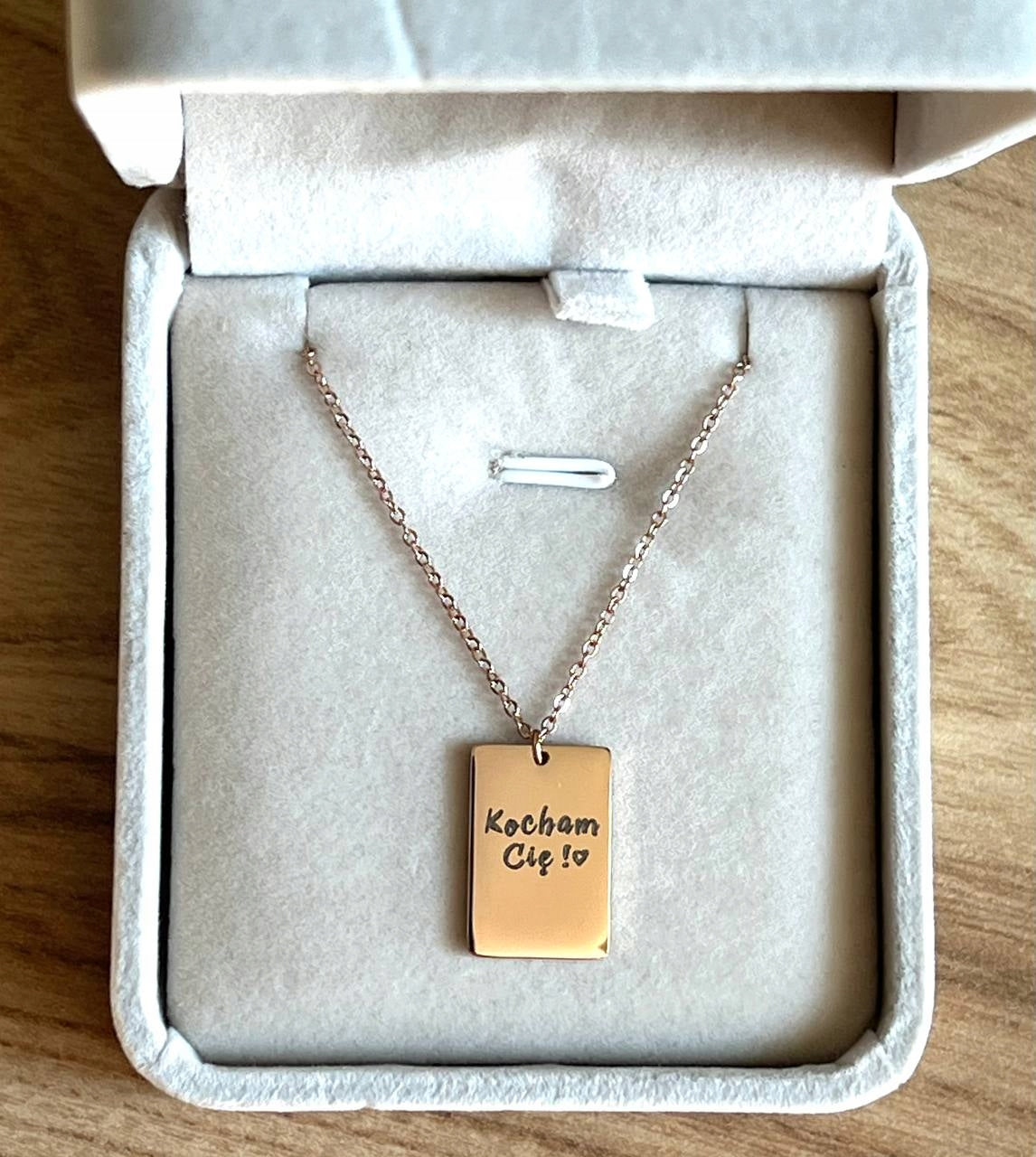 women's neclace with engraving Gold color Gift for a girlfriend or mom