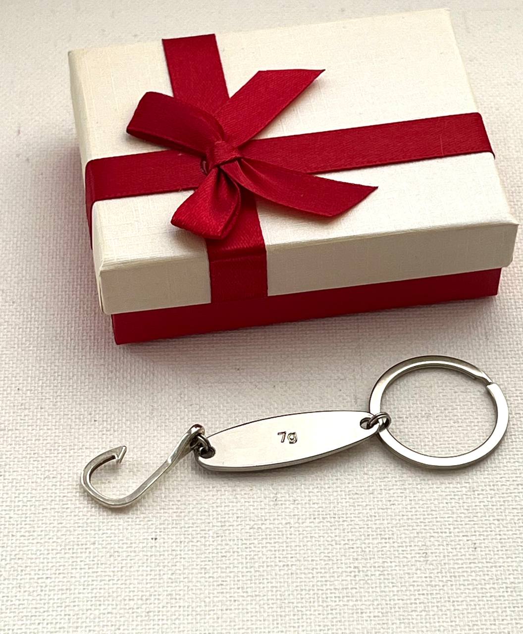 Personalized Gift fishing Keychain Silver Custom gift for dad