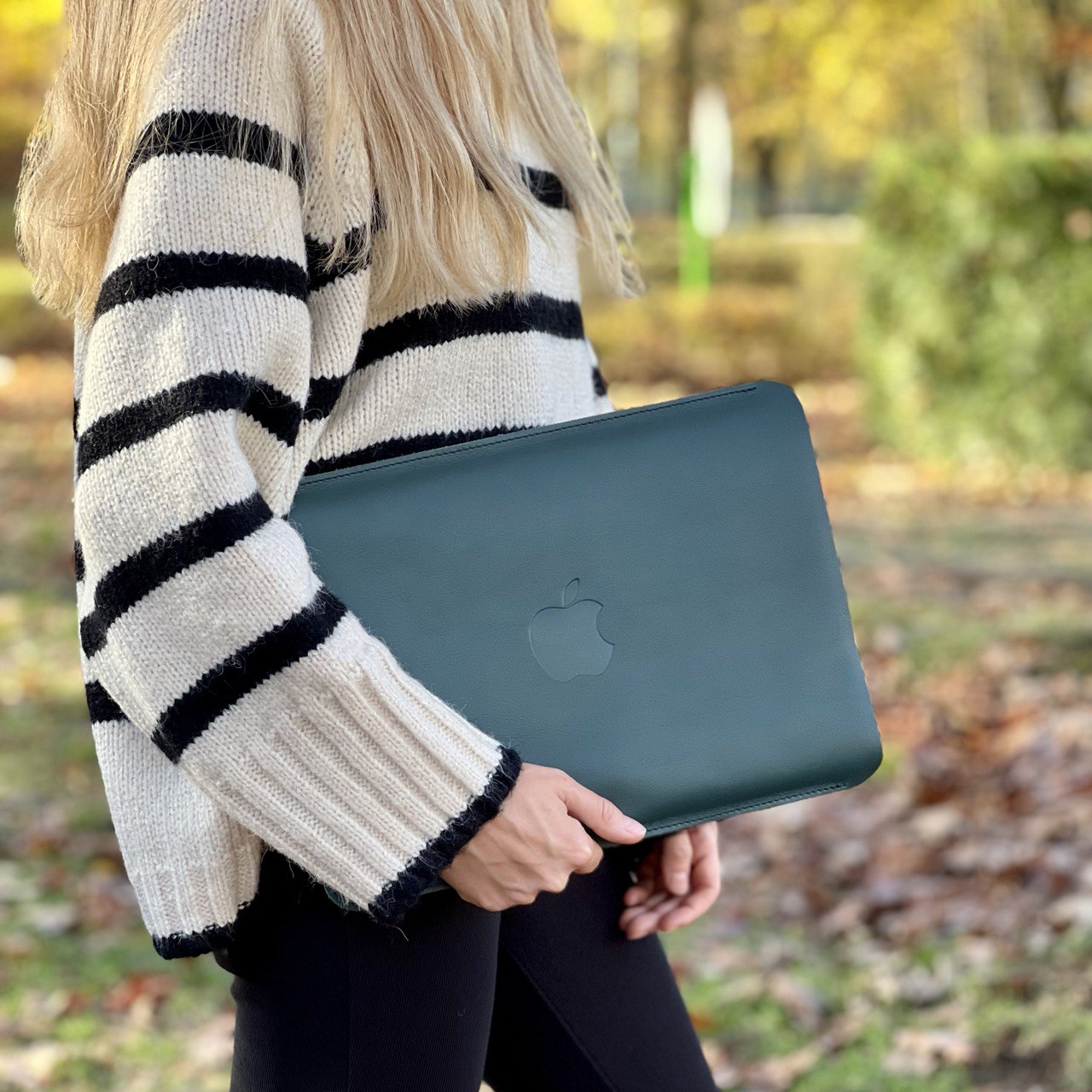Leather Case for Macbook Air 13 / Pro 13 Macbook Air 15.3 / 14 Pro Glossy GREEN