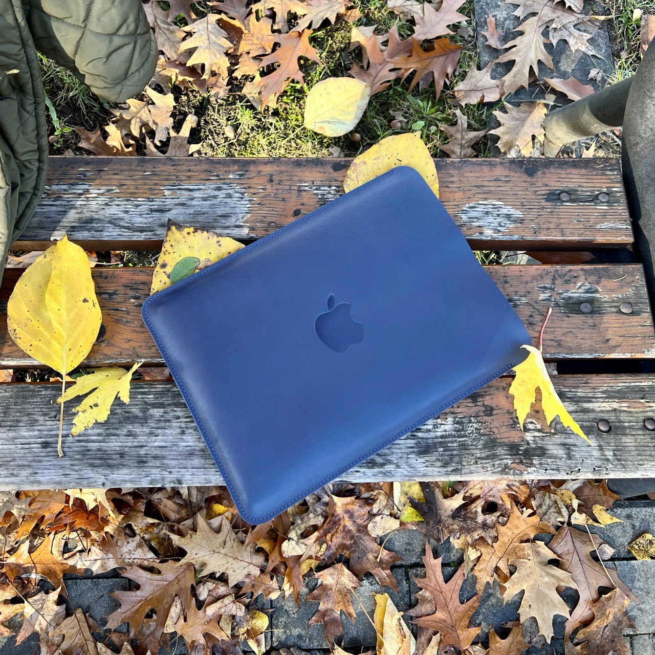 Leather Case for Macbook Air 13 / Pro 13 Macbook Air 15.3 / 14 Pro Glossy Blue