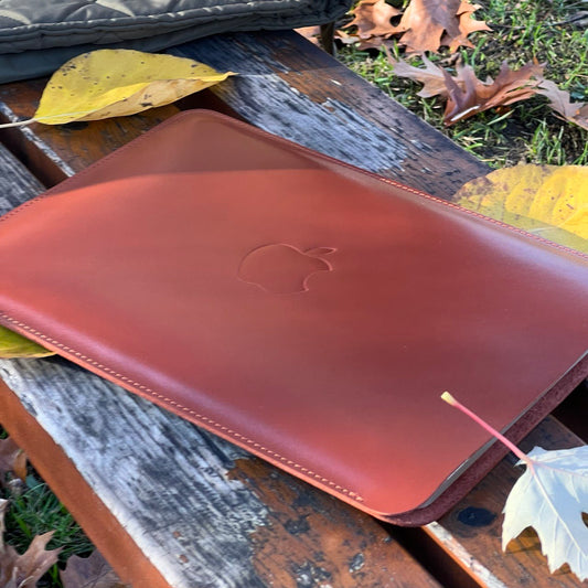 Leather Case for Macbook Air 13 / Pro 13  Macbook Air 15.3 / 14 Pro  Glossy RED