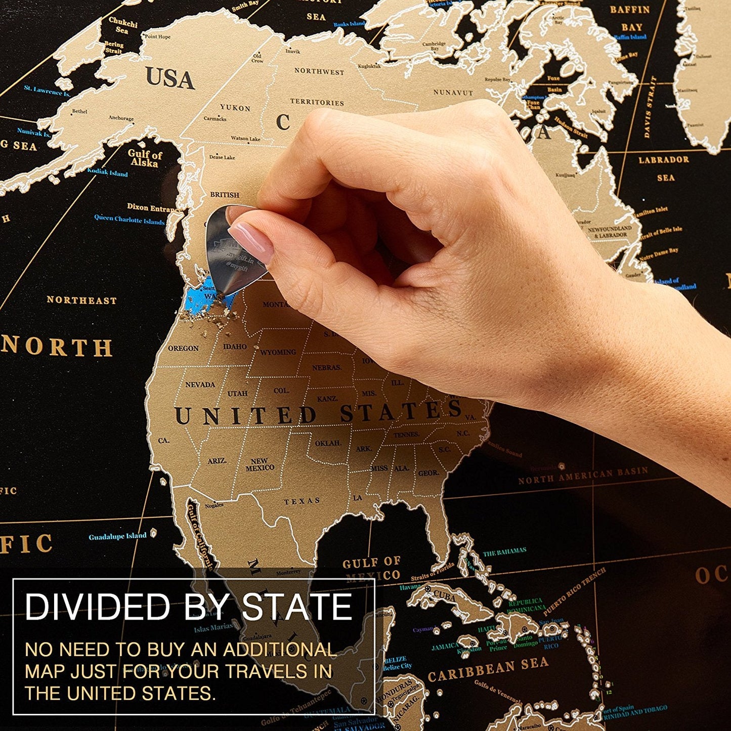 World Scratch off map Large Black Gold Travels World Travel Map Push pin Map Media 1 of 8