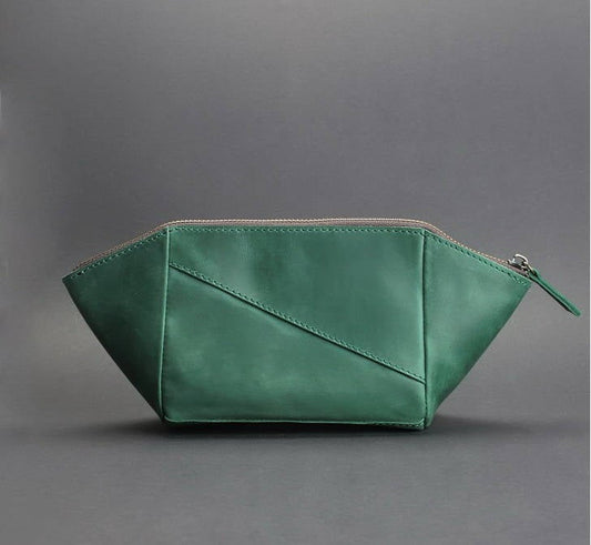 Leather cosmetic bag