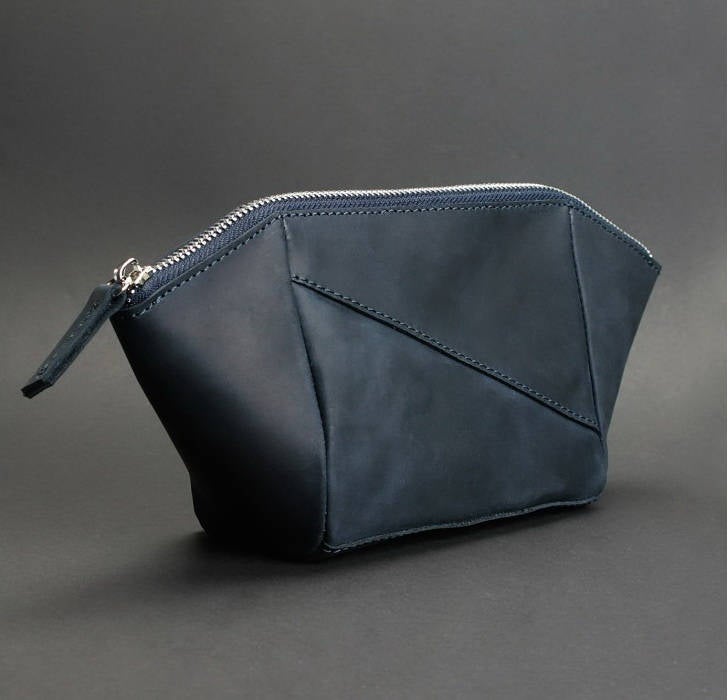 Leather cosmetic bag