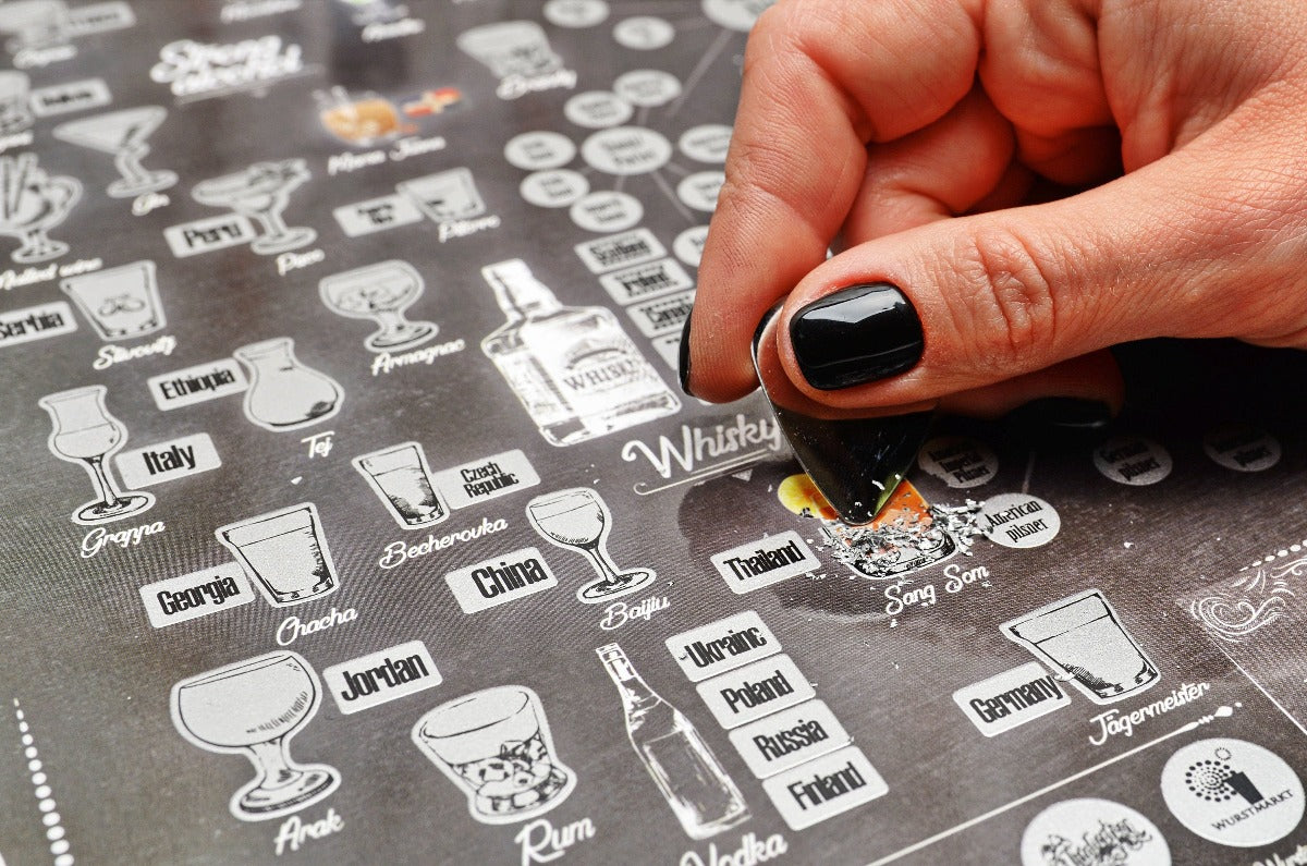 Scratch Off Poster Bucket List Kitchen Decor Bar Wall Poster Cocktails