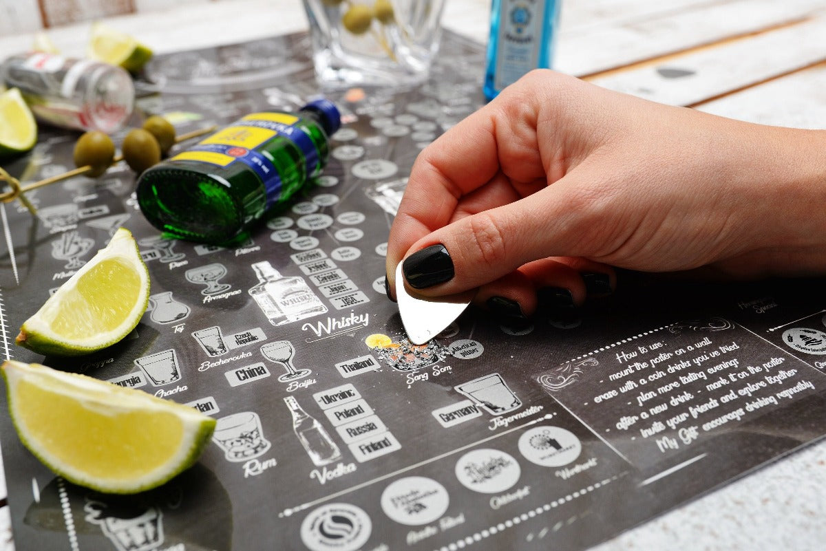 Scratch Off Poster Bucket List Kitchen Decor Bar Wall Poster Cocktails