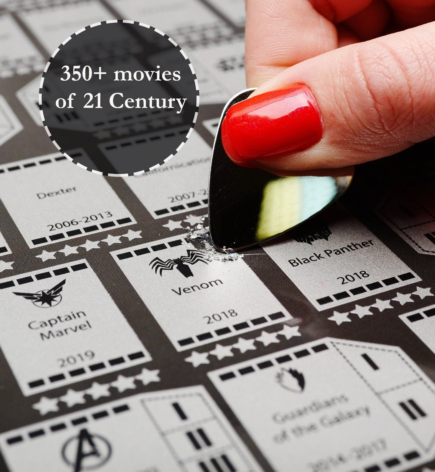 Movies SCRATCH_OFF_POSTER scratch_off_movie scratch_films_poster poster_birthday movies_poster_2021 movies_2021_poster movie_buff_gift Marvel_movie_poster harry_potter gift_for_couple Christmas_gift_wall 100_movie_poster 100_best_films