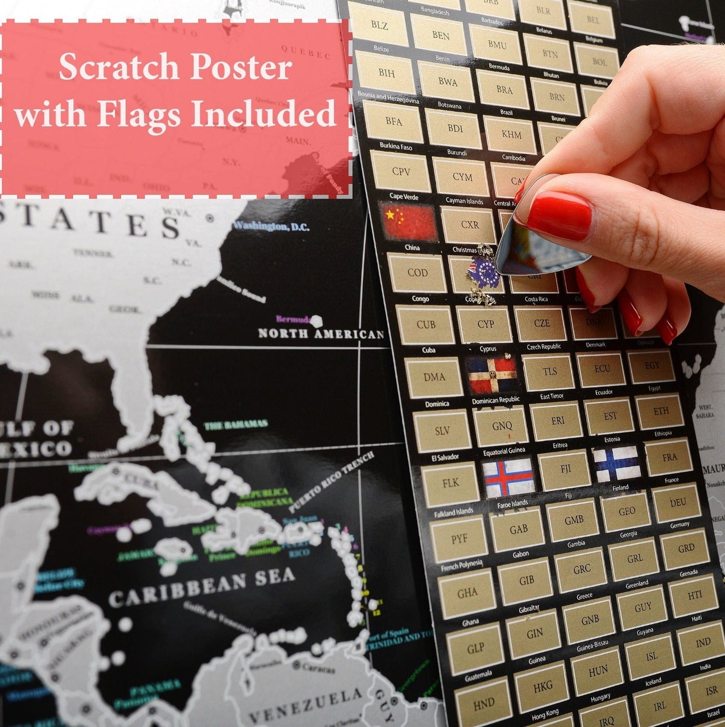 World Scratch off map Large Black Gold Travels World Travel Map Push pin Map Media 1 of 8