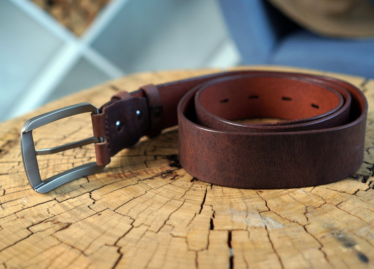 Handmade Genine leather belt 40 mm wide