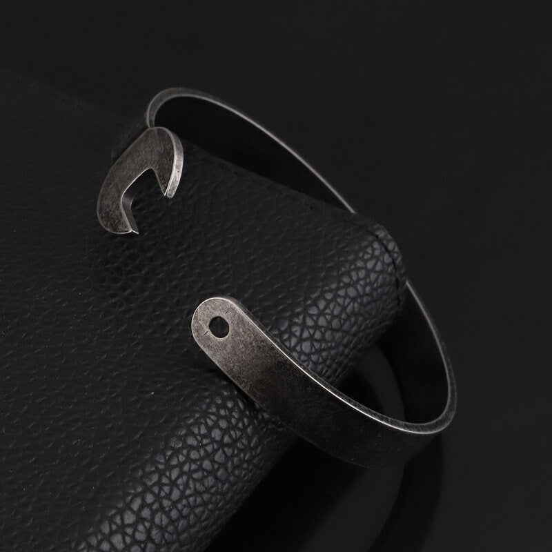 Vintage Mechanical Wrench Bracelet tool Titanium Steel Bangles