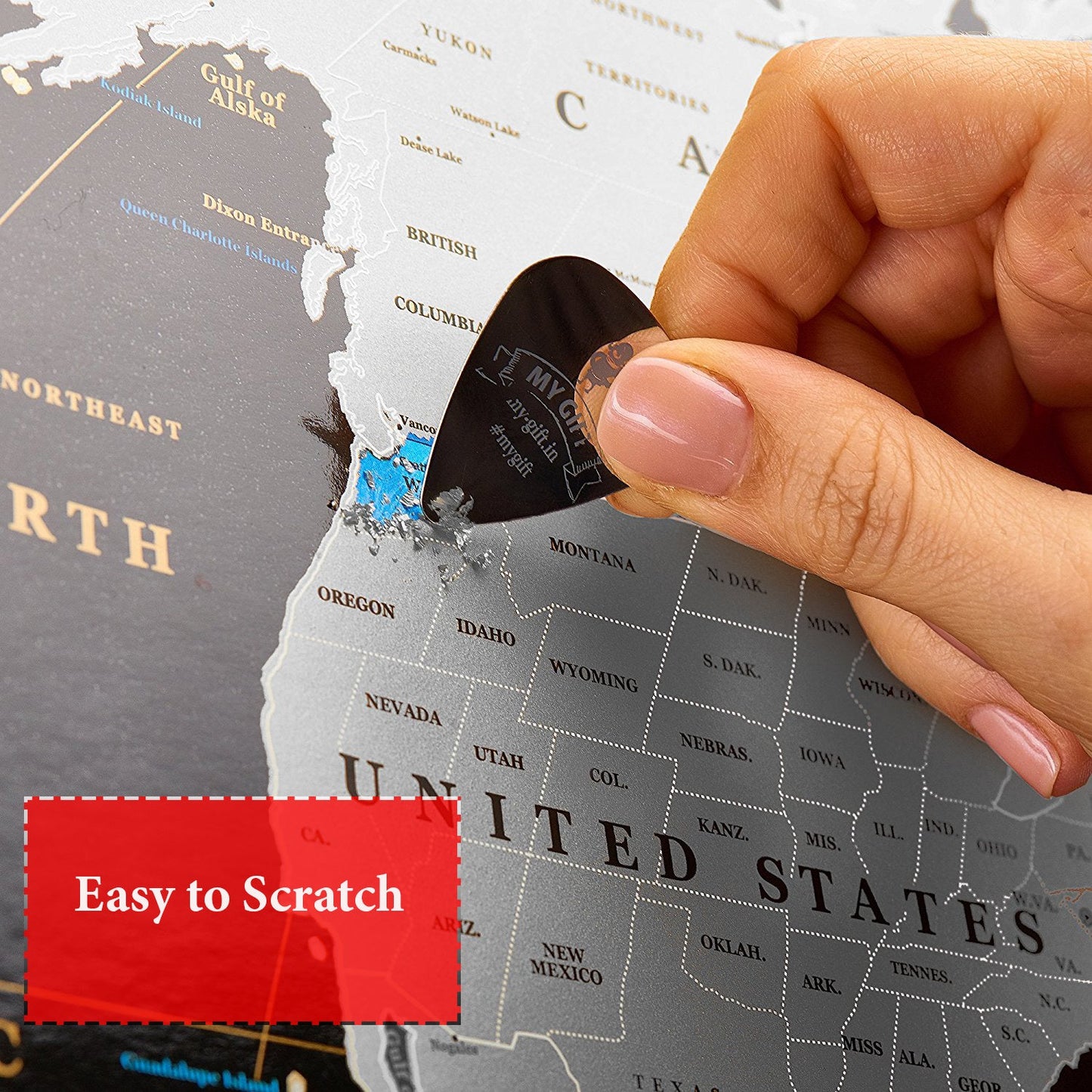 XXL Scratch Off World map Large Scratch off map Travel map Black SIlver