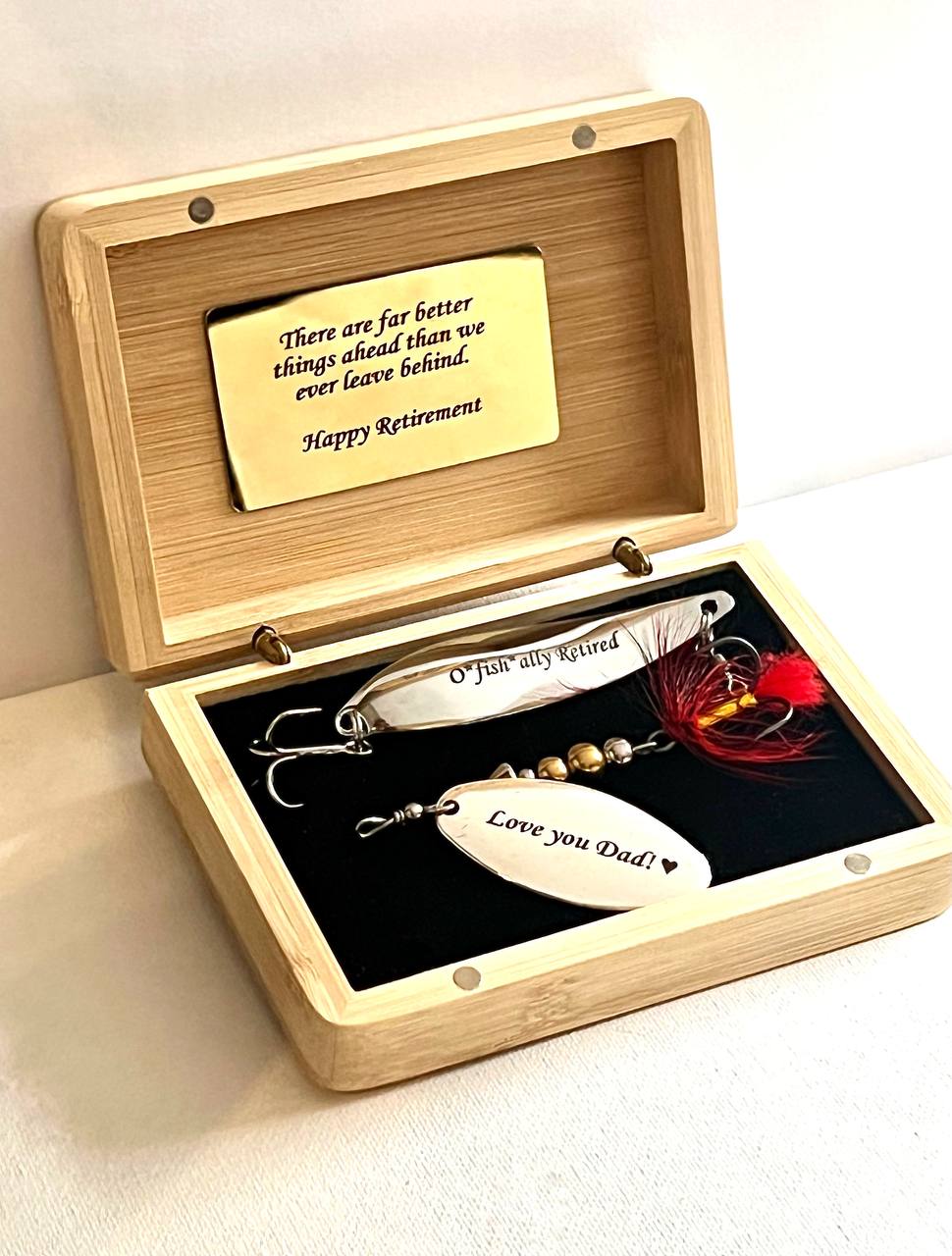 custom fathers day fishing lure Custom Fishing lure gift Pike Bass bait Wooden box Birthday Wedding Gi – AarteDesign