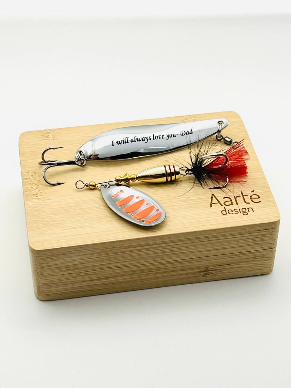 Custom Fishing lure gift Pike Bass bait Wooden box Birthday Wedding Gift Custom Fishing lure gift Pike Bass bait Wooden box Birthday Wedding Gift