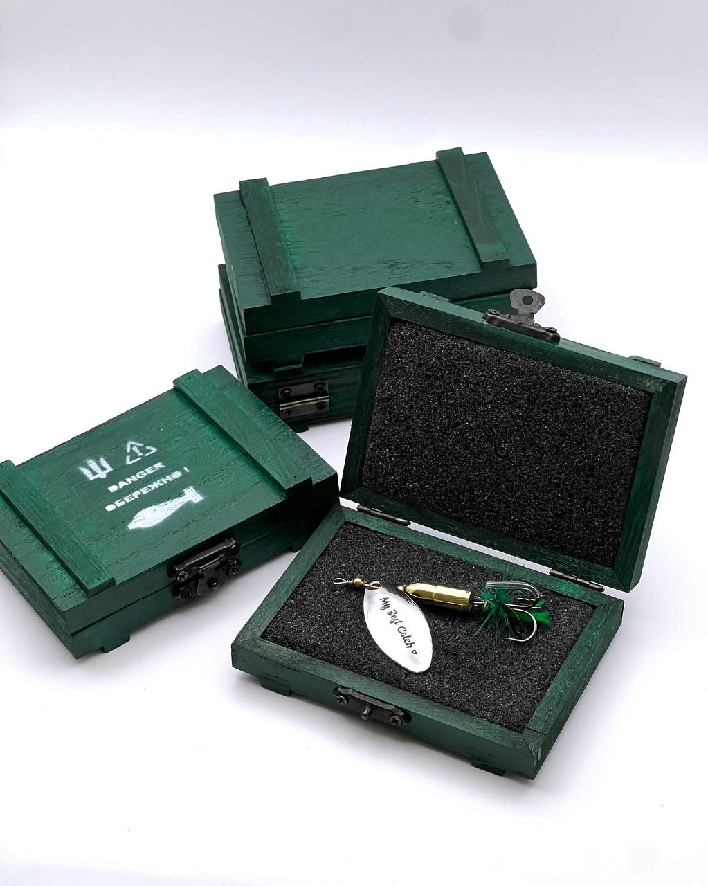 Custom Fishing Spinner Bait 12gr Bullet Military box AFU