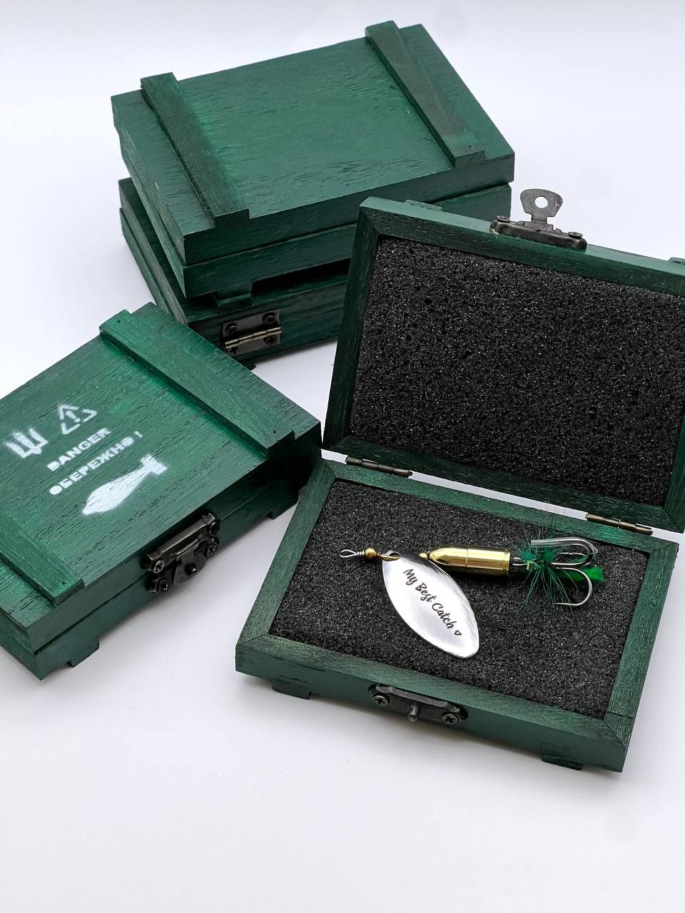 Custom Fishing Spinner Bait 12gr Bullet Military box AFU