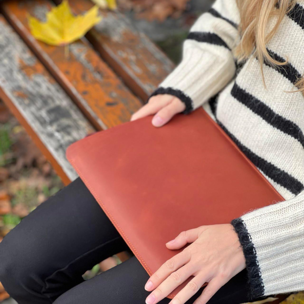 AarteDesign Cognac Leather Sleeve Case For Macbook Air / Pro 13 / Pro 14 / Air 15 - AarteDesign