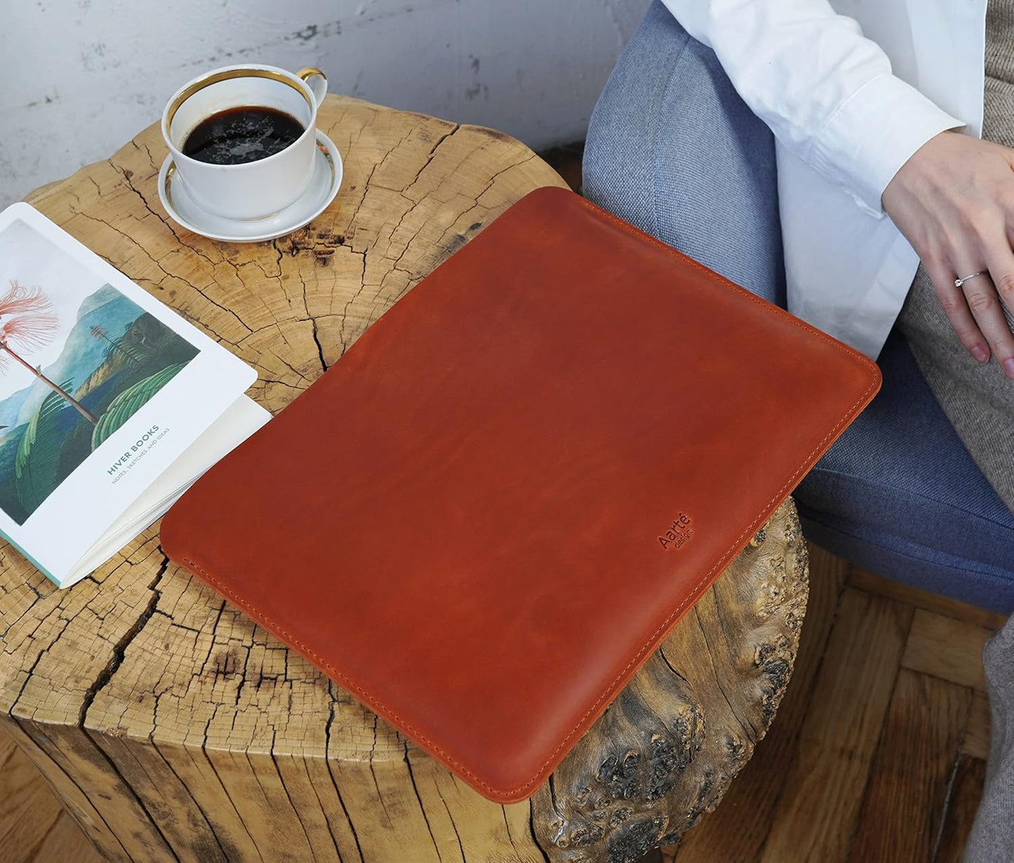 AarteDesign Cognac Leather Sleeve Case For Macbook Air / Pro 13 / Pro 14 / Air 15 - AarteDesign