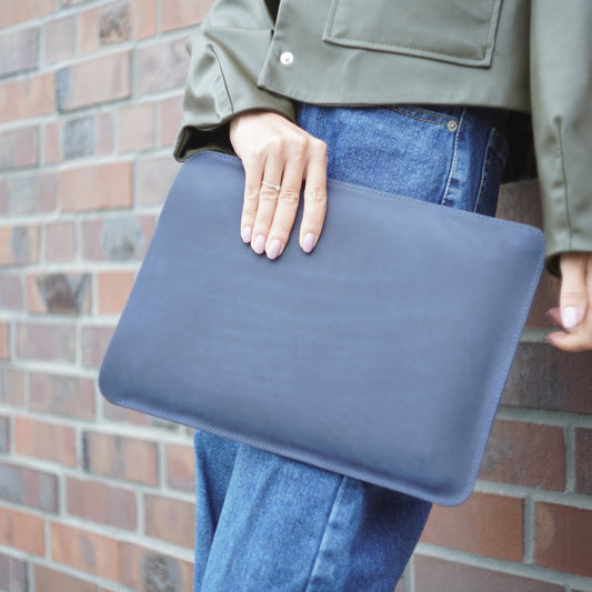 AarteDesign Blue Leather Sleeve Case For Macbook Air / Pro 13 / Pro 14 / Pro 15 - AarteDesign