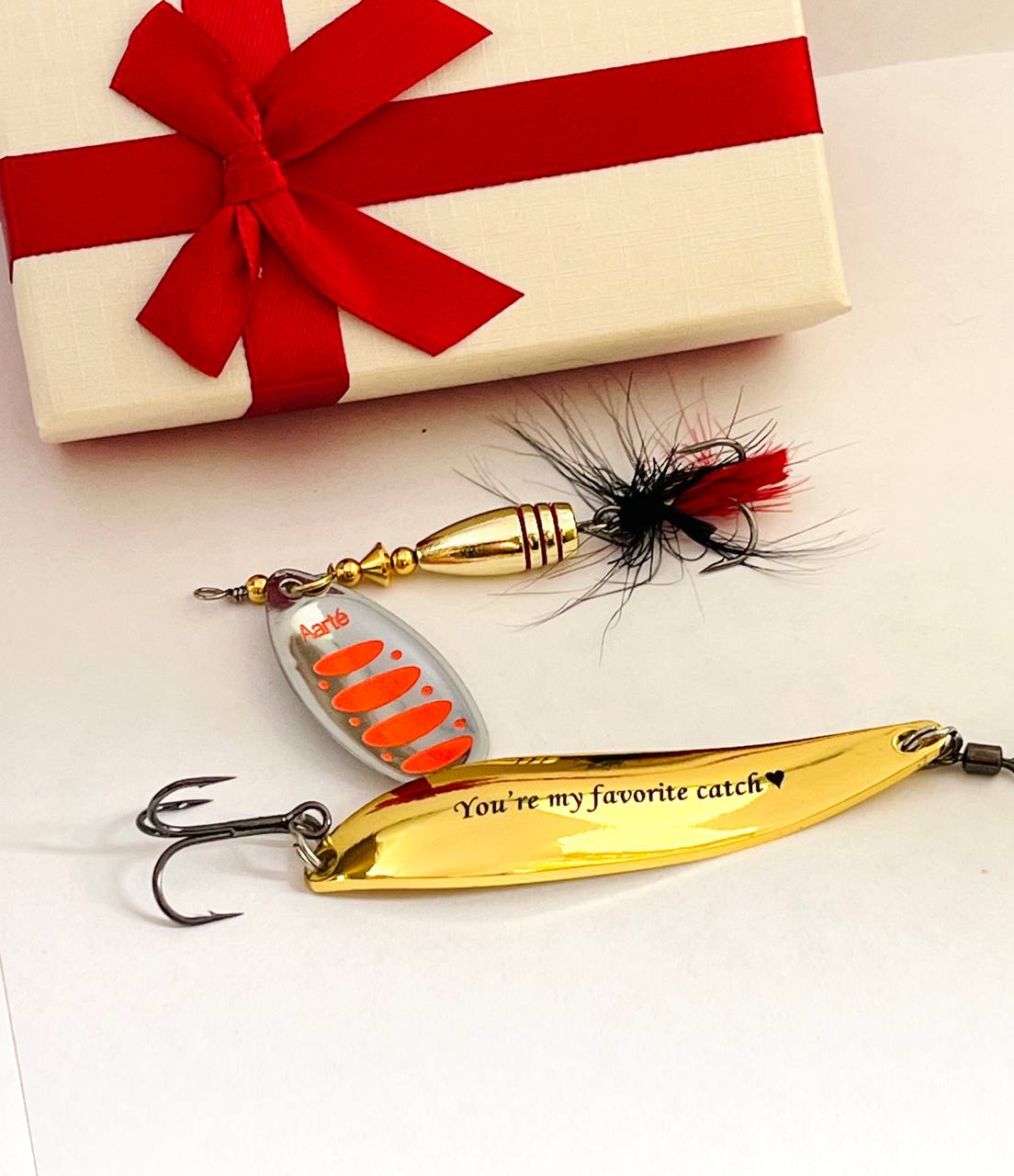 Fishing gift for man Personalized lure in gift box bait for fisherman - AarteDesign