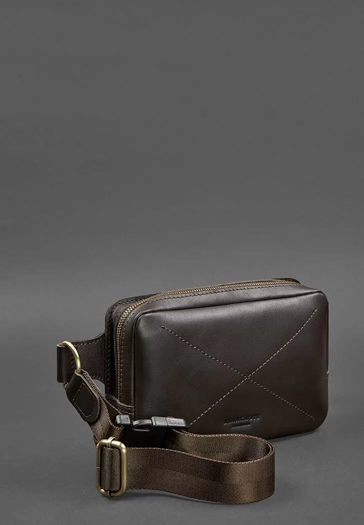 Leather belt bag Dropbag Mini Dark Brown Waist Bag