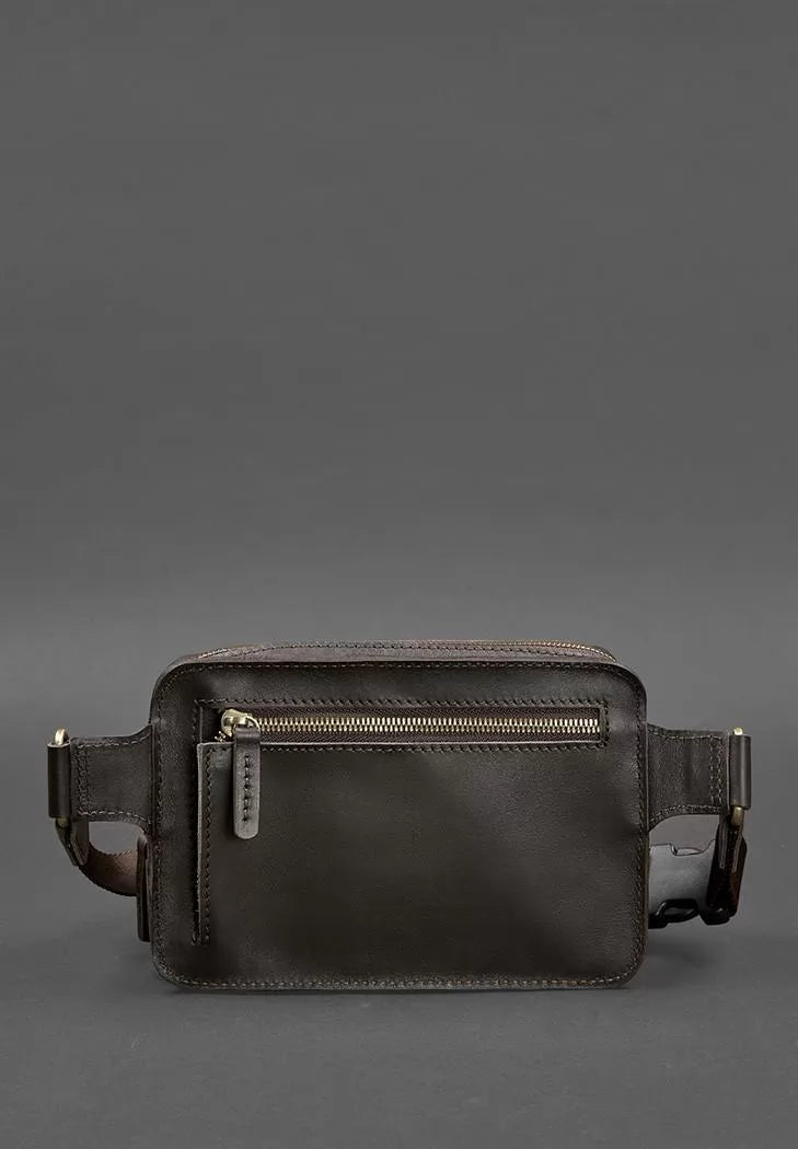 Leather belt bag Dropbag Mini Dark Brown Waist Bag