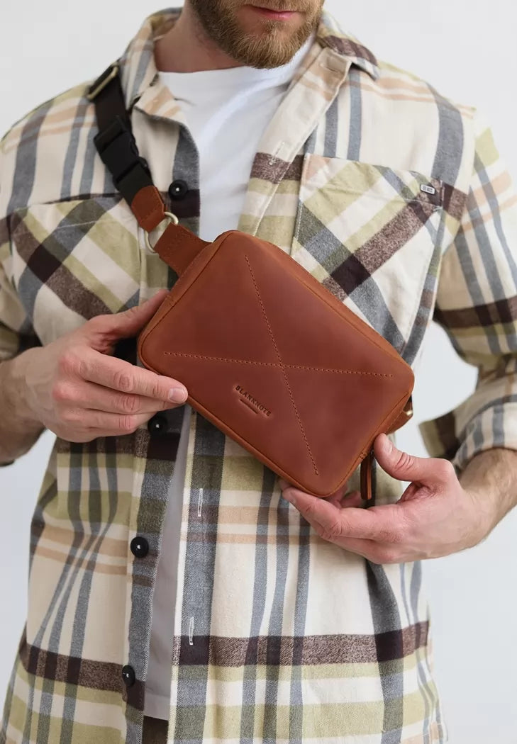 Leather belt bag Dropbag Mini Dark Brown Crazy Horse Waist Bag