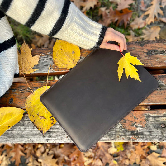 Leather Case with Pear logo for Macbook Air 13 / Pro 13  Macbook Air 15.3 / 14 Pro 4 Colors - AarteDesign