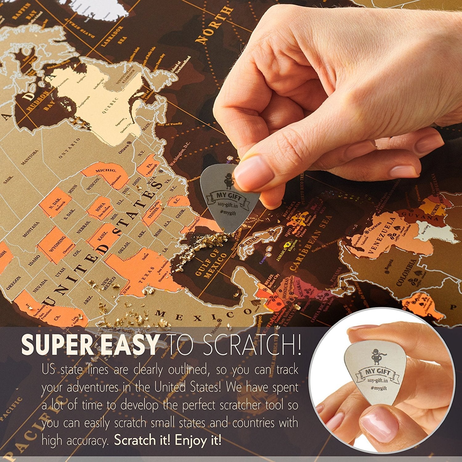 Scratch Off Travel Map, United States Travel Map, Travel Gift