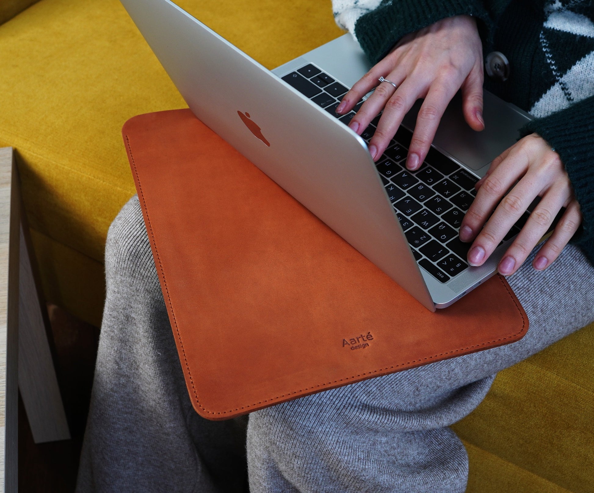 Laptop Cover Aartedesign Genuine Vintage Leather Sleeve Case For