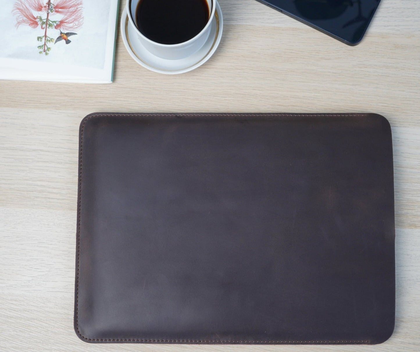 brown leather case for macbook 14 pro