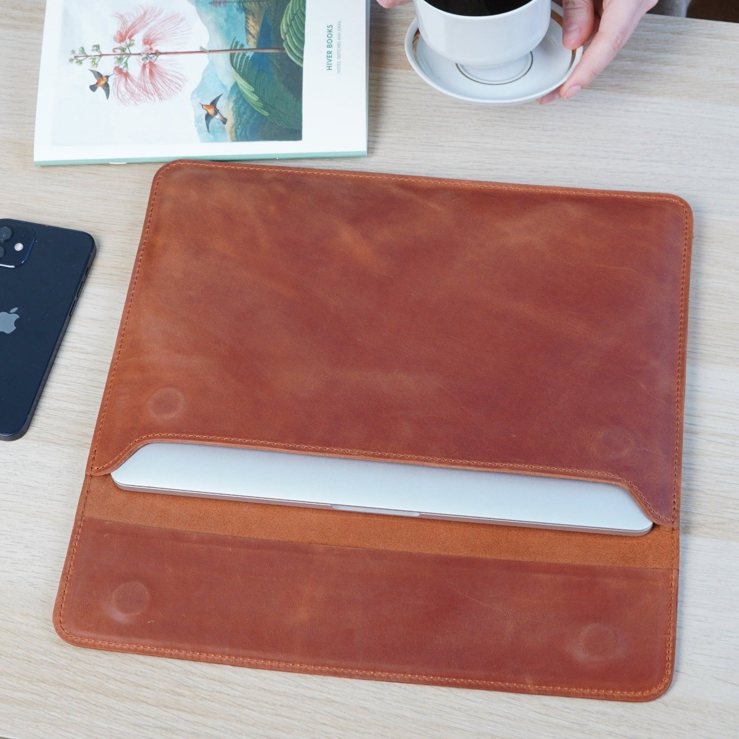 Vintage Leather Case For M1 M2 Macbook Air Pro with Magnets 13/ 14/15 inch
