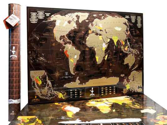 XXL World map Scratch World Map, Scratch Off Travel Map Coffee Edition