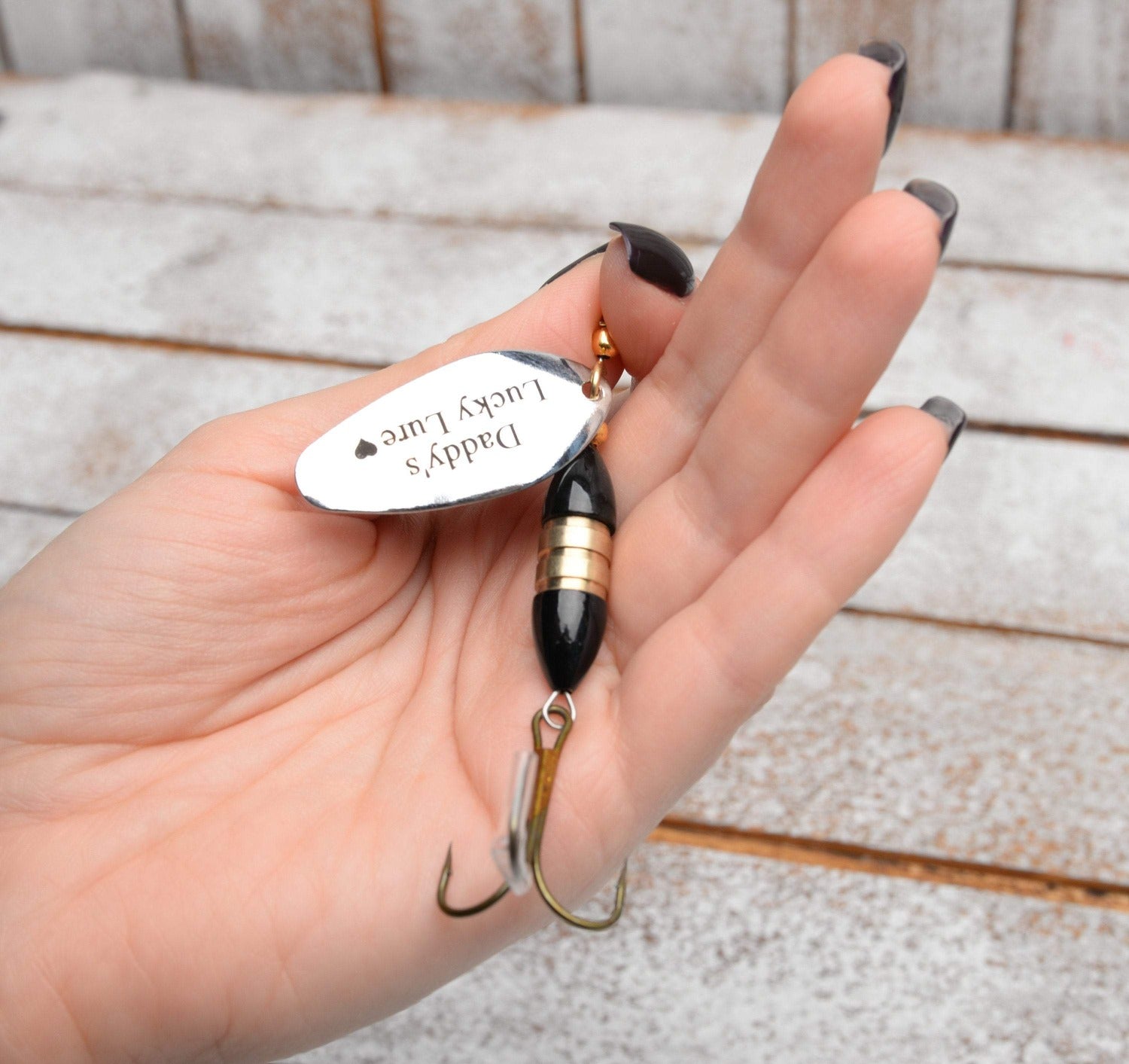  Hooked On You Fishing Lure- Personalized Fishing Lure For Him  Spinner Stainless Steel Personalized Husband Boyfriend Engraved Gift  Fisherman : Handmade Products