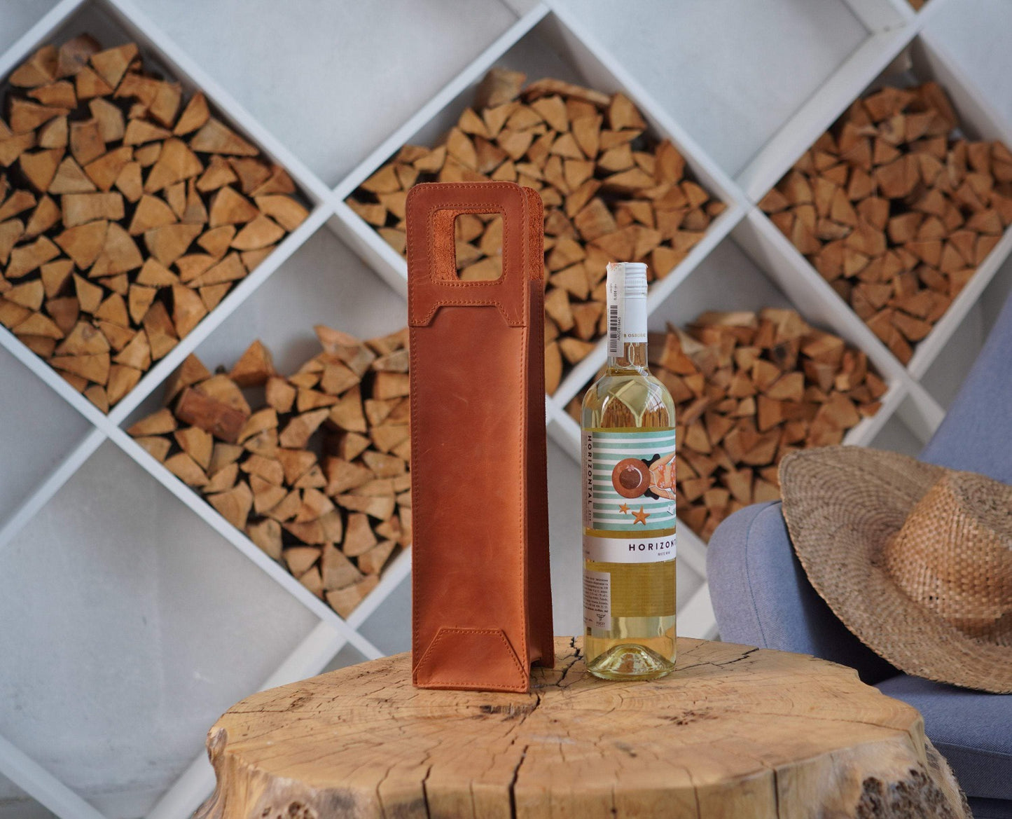  leather wine bag