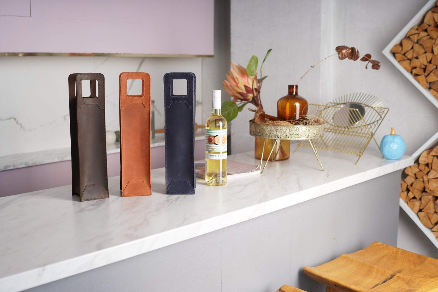  leather wine bag