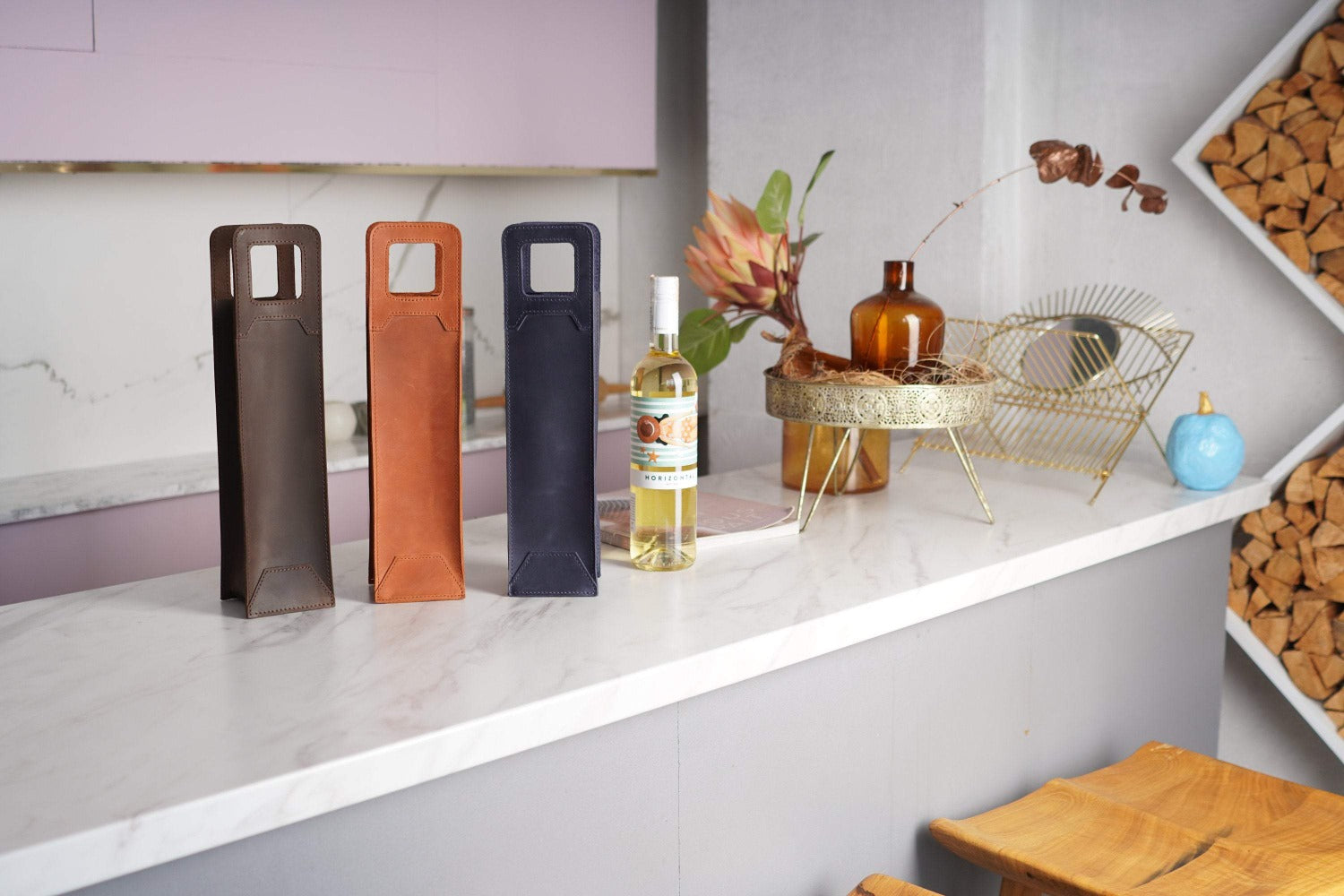  leather wine bag