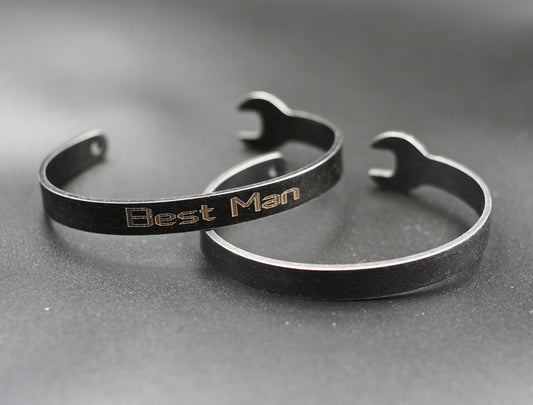 Vintage Mechanical Wrench Bracelet tool Titanium Steel Bangles
